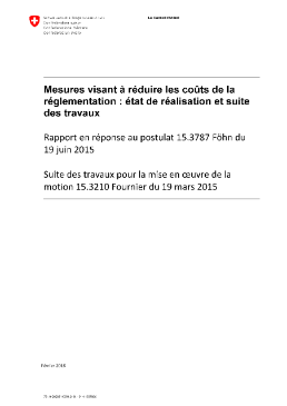 Po Föhn Mesures Coûts de la réglementation État de réalisation_FR